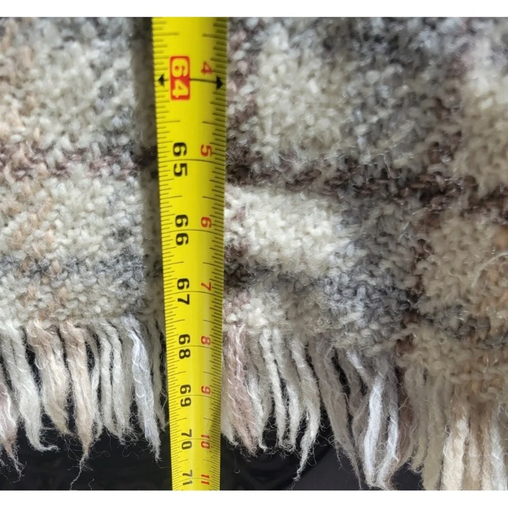 Boyne Valley‎ Weavers Ireland Wool Throw Blanket Plaid Fringe 43x70 Handmade...